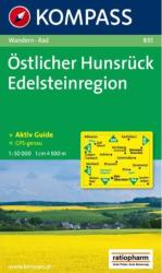 835. Hunsrück, Östlicher, Edelsteinregion turista térkép Kompass (2009)