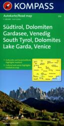 259. Südtirol, Dolomiten, Gardasee, 1: 250 000 térkép autós (2009)