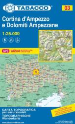 03. Cortina d Ampezzo turista térkép Tabacco 1: 25 000 Tab 2503 (2008)