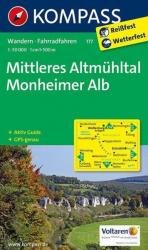 177. Altmühltal, Mittleres, Monheimer Alb turista térkép Kompass (2010)