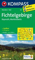 191. Fichtelgebirge, Bayreuth, Marktredwitz turista térkép Kompass (2011)