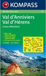 115. Val d Anniviers turista térkép Kompass 1: 50 000 (2010)