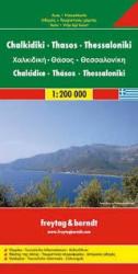 Khalkidiki térkép, Thasos, Thessaloniki térkép Freytag & Berndt 1: 200 000 (2002)