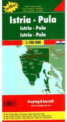 Isztria térkép, Pula, Top 10 tipp, 1: 100 000 Freytag térkép AK 7405 (2007)