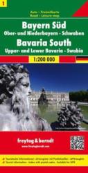 Németország 01 Dél- és Közép-Bajorország, 1: 200 000 Freytag térkép AK 0220 (2005)