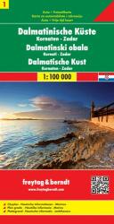 Dalmát-tengerpart 1 Kornaten - Zadar 1: 100 000 Freytag térkép AK 0703 (2001)