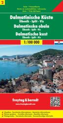 Dalmát-tengerpart 2 Šibenik - Split - Vis, 1: 100 000 Freytag térkép AK 0704 (2001)