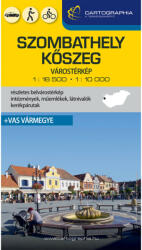 Szombathely, Kőszeg várostérkép (+Vas vármegye térképe) kemény borítós - 2023 (2007)