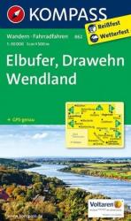 862. Elbufer, Drawehn turista térkép Kompass (2012)