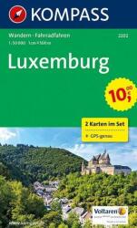 2202. Luxemburg turista térkép Kompass, 2teiliges Set mit Naturführer, I/F (2012)