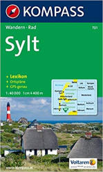701. Insel Sylt mit Ortsplänen, 1: 40 000/1: 17 500 turista térkép Kompass (2010)