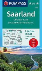 825. Saarland, 2teiliges Set mit Aktiv Guide turista térkép Kompass (2010)