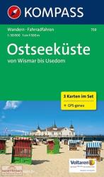 739. Ostseeküste von Wismar bis Usedom, 3teiliges Set mit Naturführer turista térkép Kompass (2010)