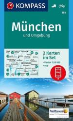 184. München und Umgebung, 2teiliges Set mit Naturführer turista térkép Kompass (2010)