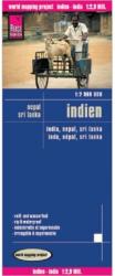 India térkép, Nepál térkép, Sri Lanka térkép Reise 1: 2 900 000 (2009)