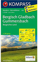 Bergisch Gladbach, Gummersbach, Bergisches Land turistatérkép - KOMPASS 494 (2012)