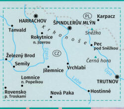 2087. Cseh-óriáshegység turistatérkép, Riesengebirge turista térkép, Krkonose turista térkép Kompass (ISBN: 9783990446447)
