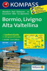 96. Bormio turista térkép, Livigno, Valtellina, D/I Kompass (2011)