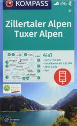 37. Zillertaler turista térkép, Zillertaler Alpen, Tuxer AlpenKompass (ISBN: 9783990444634)