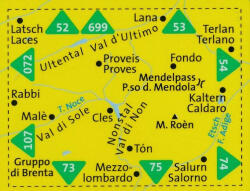Val di Non / Passo Mendola turistatérkép - KOMPASS 95 (ISBN: 9783990442524)