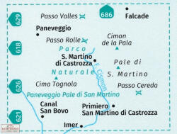 622. Pale di San Martino turista térkép Kompass 1: 25 000 (ISBN: 9783990444559)