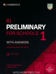 B1 Preliminary for Schools 1 for the Revised 2020 Exam Student's Book +Answers (ISBN: 9781108652292)