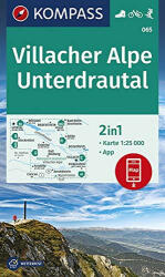 065. Villacher Alpe turista térkép, Unterdrautal turista térkép Kompass 1: 25 000 (ISBN: 9783990446485)