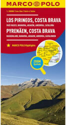 Pireneusok térkép 1: 300 000 Marco Polo Pyrenees térkép, Costa Brava térkép (ISBN: 9783829737982)