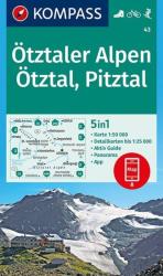43. Ötztaler Alpen turista térkép Kompass 1: 50 000 (ISBN: 9783990444405)