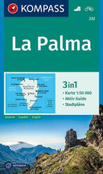 232. La Palma turista térkép Kompass (ISBN: 9783990444832)