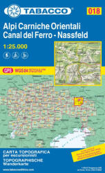 018 Alpi Carniche Orientali - Canal del Ferro 1: 25.000 túristatérkép - TABACCO (ISBN: 9788883151231)