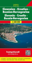 Horvátország, Szlovénia térkép, Bosznia térkép Horvátország térkép Freytag & Berndt 1: 500 000 (2005)