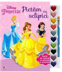 Disney. Printese. Pictam cu sclipici. Carte de colorat cu pensula si acuarele (ISBN: 9786063338847)