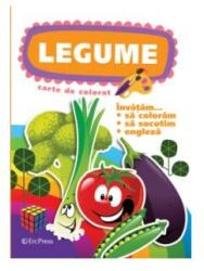 Legume. Carte de colorat. Învățăm. . . să colorăm, exerciții grafice, engleză (ISBN: 5948363038238)