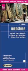 Indokína térkép, Vietnam, Laosz, Kambodzsa térkép Reise 1: 1 200 000 (2011)