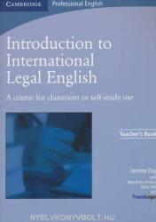 Introduction to International Legal English Teacher's Book (ISBN: 9780521712033)
