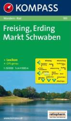 183. Freising, Erding, Markt Schwaben turista térkép Kompass (2010)