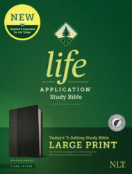 NLT Life Application Study Bible, Third Edition, Large Print (Leatherlike, Black/Onyx, Indexed) - Tyndale (ISBN: 9781496439383)