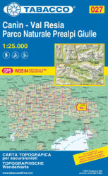 027. Canin - Valli di Resia e Raccolana turista térkép Tabacco 1: 25 000 (ISBN: 9788883151293)