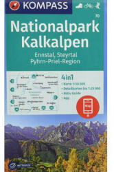 70. Kalkalpen nemzeti park turista térkép Kompass 1: 50 000 Hochkar térkép (ISBN: 9783990444528)