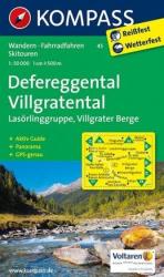 45. Defereggental, Villgratental turista térkép Kompass (2012)