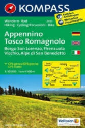 2453. Appennino Tosco Romagnolo, D/I turista térkép Kompass (2012)