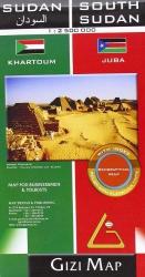 Sudan térkép, Dél-Szudán térkép Gizimap 1: 2 500 000 (2012)