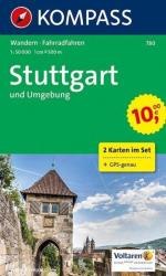 780. Stuttgart und Umgebung, 2teiliges Set mit Naturführer turista térkép Kompass (2011)