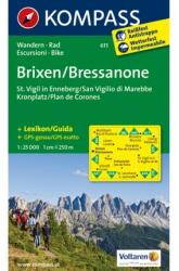 615. Brixen, Bressanone turista térkép Kompass 1: 25 000 (2012)