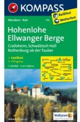 774. Hohenlohe, Ellwanger Berge, Crailsheim, Schwäbisch Hall, Rothenburg ob der Tauber turista térkép Kompass (2012)