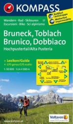 57. Bruneck, Toblach, Brunico, Dobbiaco turista térkép Kompass 1: 50 000 (2012)