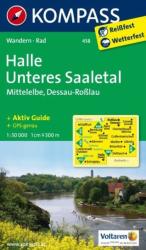 458. Halle, Unteres Saaletal, Mittelelbe, DessauRoßlau turista térkép Kompass (2011)