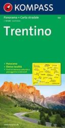 354. Trentino, Panorama mit Straßenkarte, 1: 150 000 panoráma térkép (2010)