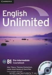 English Unlimited B1 Pre-Intermediate Coursebook with e-Portfolio DVD-ROM (ISBN: 9780521697774)